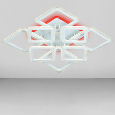 Люстра стельова світлодіодна LED Light House SC-20273/4+4C BP/RGB 184W+10W 2.4G 552*552*12 біла