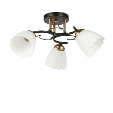Люстра стельова Light House SC-20274/3 BK+FG D470*240 чорна + золото, плафон білий 