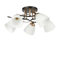 Люстра потолочная Light House SC-20274/5 BK+FG D550*240 черная + золото, плафон белый