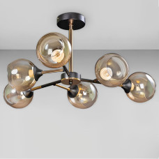 Люстра стельова Light House SN-20267-6 FGD+BK 700*700*290 чорний + золото