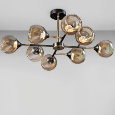 Люстра стельова Light House SN-20267-8 FGD+BK 780*780*290 чорний + золото