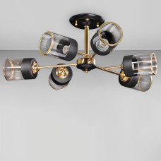 Люстра стельова Light House SN-20271-6 FGD 680*680*220 чорний + золото