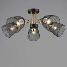 Люстра потолочная Light House SRS-20284/5 BK+COP черная + медь