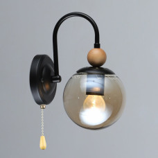 Светильник настенный Бра Light House SRS-20285/1W BK+WOOD черный + дерево