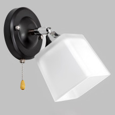 Світильник настінний Бра Light House SR-20291/1W BK+CR L195*W110*H185 E27 чорний + хром, плафон білий 