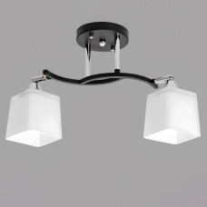 Люстра стельова Light House SR-20291/2 BK+CR L570*W140*H220 E27 чорна + хром, плафон білий 