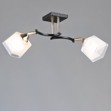 Люстра стельова Light House SR-20292/2 BK+FGD L550*W170*H210 E27 чорна + золото, плафон білий з прозорим