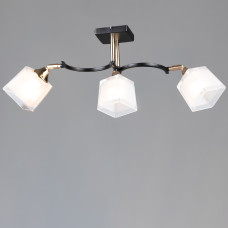 Люстра стельова Light House SR-20292/3 BK+FGD L640*W145*H250 E27 чорна + золото, плафон білий з прозорим