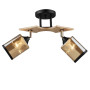 Изображение Люстра потолочная Light House SR-20294/2 BK+WOOD L470*W120*H280 E27 черная + дерево, плафон янтарный с каймой  ИМ Light-Deco 