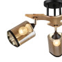 Зображення Люстра стельова Light House SR-20294/3 BK+WOOD D520*H280 E27 чорна + дерево, плафон янтарний з облямівкою ИМ Light-Deco 1 