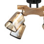 Изображение Люстра потолочная Light House SR-20294/4 BK+WOOD D540*H280 E27 черная + дерево, плафон янтарный с каймой  ИМ Light-Deco 1 