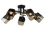 Зображення Люстра стельова Light House SR-20295/5 BK+WOOD D660*H260 E27 чорна + дерево, плафон чорний з янтарним ИМ Light-Deco 