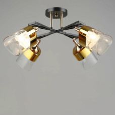 Люстра стельова Light House SRS-19984/4 COFFEE + FGD кавовий + золото