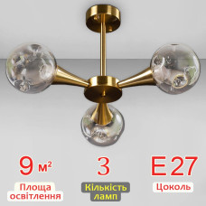 Люстра стельова молекула Light House DX-18606-3 BE 540*540*300 бронза