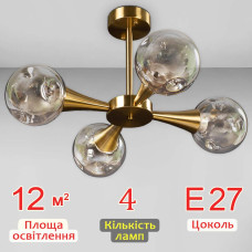 Люстра стельова молекула Light House DX-18606-4 BE 540*540*300 бронза