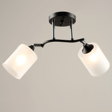 Люстра потолочная Light House SRS-20301/2 черный/хром (E27) плафоны белые