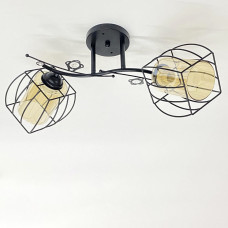 Люстра стельова Light House SRS-20304/2 чорна, плафони бурштинові