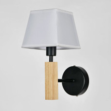 Настінний світильник Бра з абажуром Light House SRS-19949/1B BK чорний + дерево