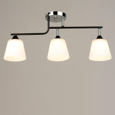 Люстра потолочная Light House SRS-20307/3 черный/хром, плафоны белые
