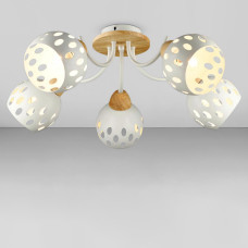 Люстра стельова Light House SRS-20308 Біла + Дерево