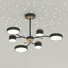 Люстра світлодіодна стельова "зіркове небо" Light House SRS-20323-6 чорний + золото