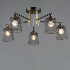 Люстра потолочная Light House SRS- 20333/5 BK+COP черный + медь