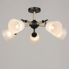 Стельова люстра Light House SRS-20329/5 BK чорна, плафони білі