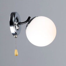 Настінний світильник Бра куля Light House SRS-20332/1W чорний + хром, плафон білий
