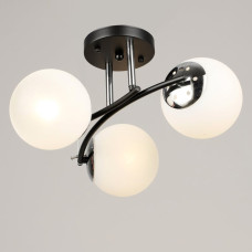 Люстра молекула стельова Light House SRS-20332/3 E27 чорний + хром, плафони білі