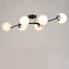 Люстра молекула стельова Light House SRS-20332/6 E27 чорний + хром, плафони білі