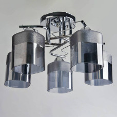 Люстра потолочная Light House SH-19184/5A CR 530*530*240 E27*5 хром, плафон серый 