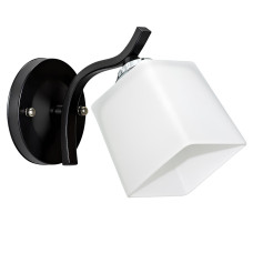 Світильник настінний Бра Light House SR-17012/1W BK+CH L230*W90*H150 чорний + хром, плафон білий 