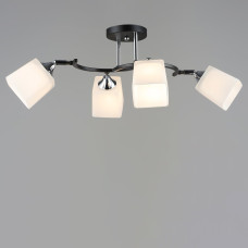 Люстра стельова Light House SRS-20351/4 BK+CR з поворотним механізмом чорна + хром, плафони білі