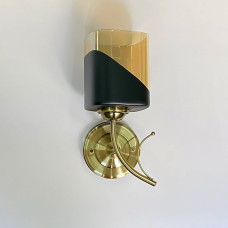 Светильник настенный Бра Light House SRS-20355/1W AB бронза, плафон черный + янтарный