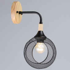 Світильник настінний Бра Light House SRS-20362/1W Чорний + Дерево