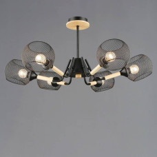 Люстра потолочная Light House SRS-20362/6 Черный + Дерево