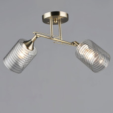 Люстра стельова Light House SRS-20368/2 AB бронза, плафон прозорий з візерунком