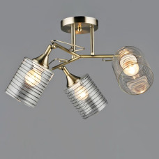 Люстра стельова Light House SRS-20368/3 AB бронза, плафон прозорий з візерунком