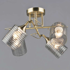 Люстра стельова Light House SRS-20368/4 AB бронза, плафон прозорий з візерунком