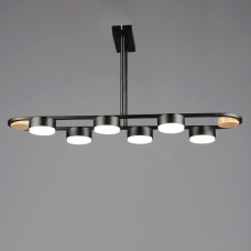 Люстра стельова Light House SRS-20372/6 BK+WOOD під лампи GX53 чорна