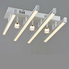 Люстра потолочная светодиодная LED Light House SRS-20011/4+3 WT+CH 40W+6W белый + золото 