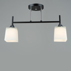 Люстра стельова Light House SRS-19643/2 BK+CH чорний + хром, плафон білий 