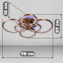 Зображення Люстра стельова світлодіодна LED Light House SL-18184/2+2+2 AB+RGB 192W DIMMER 3000-6000 H130*L780*W570, колір бронза ИМ Light-Deco 1 