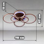 Зображення Стельова люстра LED з диммером та RGB підсвічуванням Light House SL-18184/2+2+2 COFFE+RGB 192W DIMMER 3000-6000 H130*L780*W570 кавова ИМ Light-Deco 1 