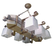 Люстра підвісна дерев'яна Light House LPR-20104/6P колір білий 