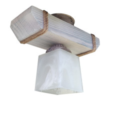 Світильник дерев'яний стельовий Light House LPR-20105/1С колір білий + коричневий