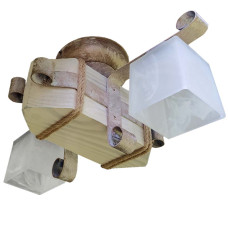 Світильник стельовий дерев'яний Light House LPR-20105/2С колір білий + коричневий