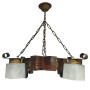 Зображення Люстра підвісна дерев'яна Light House LPR-20114/4P колір коричневий + бронза, плафон білий  ИМ Light-Deco 2 