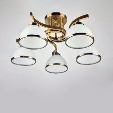 Люстра стельова Light House SH-19275/5A AB бронза, плафони білі з облямівкою