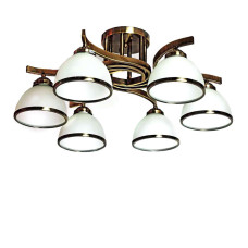 Люстра стельова Light House SH-19275/6A AB бронза, плафони білі з облямівкою